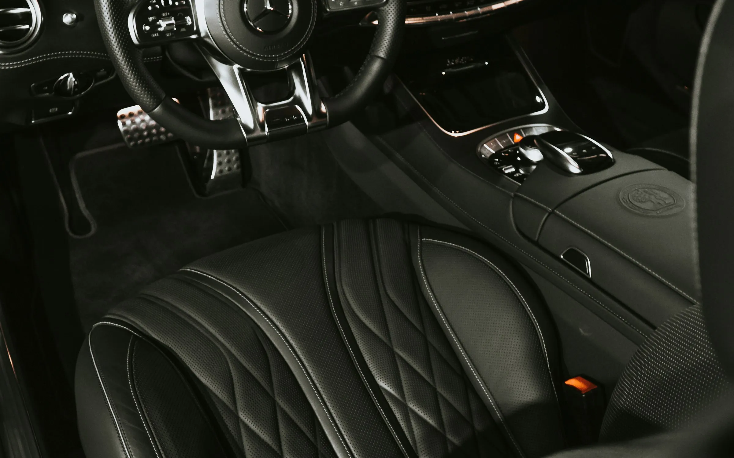 Spotless black leather interior after a ZR interior detail