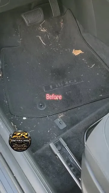 Dirty floor mat before an interior detail